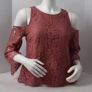 Lace Shoulder Cut Out Blouse